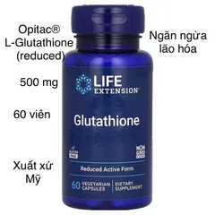 [MỸ] Viên L-Glutathione (reduced) 500 mg , 60 viên Life Extension giúp chống gốc tự do, chống oxy hóa.