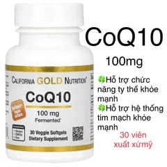 [MỸ] viên CoQ10, 100 mg , 30 viên California Gold Nutrition Q10