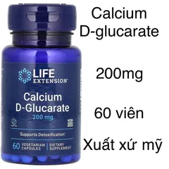 [MỸ] Viên Calcium D-Glucarate 200mg 60 viên Life extension