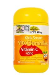 Viên nhai hỗ trợ sức đề kháng Kids Smart Vita Gummies Vitamin C + Zinc Nature's Way (60 viên)