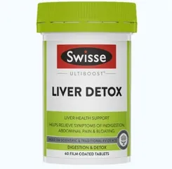 Viên uống Swisse Ultiboost Liver Detox hỗ trợ cải thiện chức năng Gan (Hộp 60 viên)
