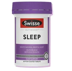 Viên uống Swisse Ultiboost Sleep Hỗ trợ giấc ngủ, giúp giảm căng thẳng thần kinh (Hộp 60 viên)