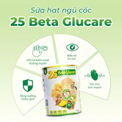 Sữa Hạt Ngũ Cốc 25 Beta Glucare 750g - Hỗ Trợ Ổn Định Đường Huyết và Tăng Cường Miễn Dịch, Chứa Tảo Xoắn Spirulina, Vitamin B