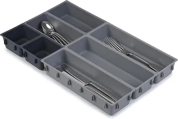 Khay chia ngăn kéo đựng dao dĩa Joseph Joseph 85199 Blox 7-piece Drawer Organiser Set – Grey Hàng anh