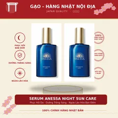Serum Dưỡng Da Ban Đêm Anessa Night Sun Care Serum 180ml Hàng Nhật Nội Địa - Phục Hồi Da, Dưỡng Trắng Sáng, Ngừa Lão Hóa Ban Đêm