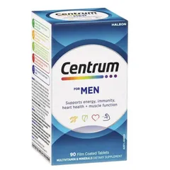 Viên uống Vitamin tổng hợp dành cho Nam giới dưới 50 tuổi Centrum for Men 90 viên - Bổ sung dinh dưỡng cần thiết cho sức khỏe Nam giới - S/P Chuẩn Úc