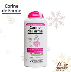 Dung dịch vệ sinh phụ nữ 2 trong 1 nhẹ nhàng làm sạch cơ thể và vùng kín - Corine de Farme 2in1 Almond Blossom 250ml