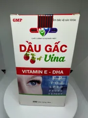 Thực phẩm Dầu Gấc Vina - Bổ sung dưỡng chất cần thiết cho mắt, tăng cường thị lực - Lọ 200 viên