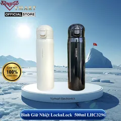 Bình Giữ Nhiệt LocknLock LHC3296 500ml - Thép Không Gỉ, Giữ Lạnh 23h, Giữ Nóng 9h, Thiết Kế Một Nút Bấm Thông Minh
