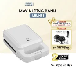 Máy Làm Bánh Sandwich Lebenlang LBL1481 Công Suất 600W, Máy Kẹp Nướng Bánh Khuôn Tam Giác Chống Dính