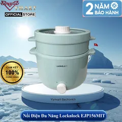Nồi Lẩu điện đa năng LocknLock Electrc Multi Pot EJP156MIT 220V, 600W dung tích 2L, Màu Mint - Hàng Chính Hãng