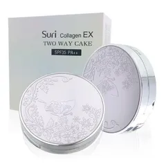 Phấn trang điểm kiềm dầu trắng da Suri Collagen Ex-Two Way Cake Hàn Quốc 15g (2 lõi)