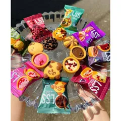 500g Bánh LSS Mix 4 Vị Siêu Ngon - Bánh Quy Tart Nhân Kem Trái Cây, Socola Chảy Đài Loan Ăn Vặt Cực Dính