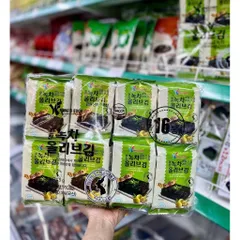 [Lốc 16 Gói] Rong Biển Ăn Liền Hàn Quốc Kang's Food Vị Trà Xanh Dầu Oliu (16 Gói x 5g) - Kim Ăn Liền Cuộn Cơm Cho Bé