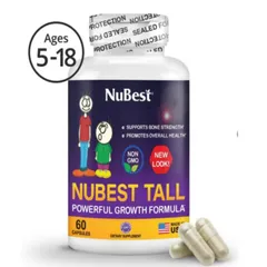 Nubest Tall New Look |60 viên| Hỗ trợ thúc đẩy phát triển chiều cao & Cải thiện sức đề kháng dành cho trẻ từ 5 tuổi trở lên [S/P nội địa Mỹ]