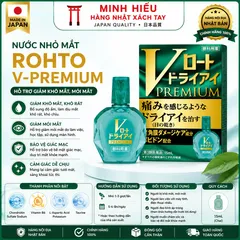 Nước Nhỏ Mắt Rohto V-Premium Nhật Bản 15ml – Hỗ Trợ Giảm Khô Mắt, Dưỡng Ẩm Mắt, Giảm Khô Rát, Mỏi Mắt Hiệu Quả