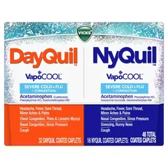 Vicks DayQuil NyQuil Severe Cold Flu Caplets - 48 vien.nhap my
