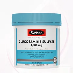 Viên uống nuôi dưỡng khớp Swisse Ultiboost Glucosamine Sulfate 1500 mg |180 viên| Tái tạo sụn khớp/Tăng dịch nhờn & Giảm đau nhức [S/P Chuẩn Úc]