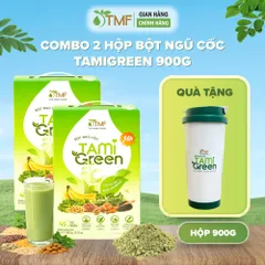 Combo 2 hộp Bột ngũ cốc Tamigreen 900g 45 gói bổ sung thêm chất xơ, hỗ trợ hệ tiêu hóa khỏe mạnh Tâm Minh Foods
