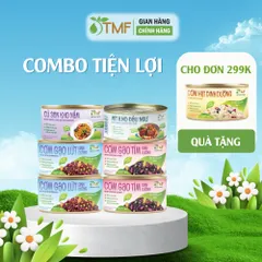 Combo 2 hộp cơm tím, 2 hộp cơm lứt, 1 hộp sườn chay sả ớt, 1 hộp đậu hũ sả ớt Tâm Minh Foods