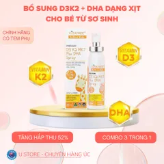 Bổ sung D3 K2 DHA cho bé từ sơ sinh, dạng xịt tiện lợi, tăng khả năng hấp thu