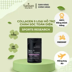 Sports Research Multi Collagen 180 Viên Mỹ - Collagen Type I II III V X Hỗ Trợ Da Tóc Móng Xương Khớp Bổ Sung Biotin