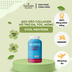 Kẹo dẻo Vital Proteins Collagen Gummies Raspberry 128 Viên (2.5g Verisol®) - Hỗ Trợ Da, Tóc, Móng