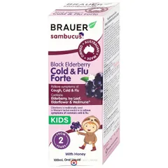 Siro hỗ trợ giảm các triệuu chứngg ho sổ mũi do cảm Black ElderBerry Cold And Flu Forte (100ml)