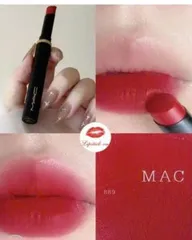 Son lì- 889 màu Đỏ Ruby, son Mac Powder Kiss Velvet Blur Slim Ruby New, fullsize fullbox, hàng nhập Mỹ