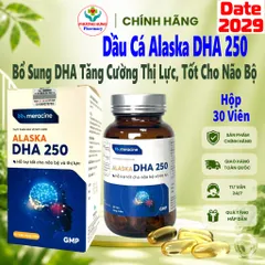 Dầu Cá Alaska DHA 250 Của Meracine Bổ Sung DHA Tăng Cường Thị Lực, Tốt Cho Não Bộ - Hộp 30 Viên