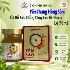 Yến Sào Nam Dược Tổ Yến Chưng Hồng Sâm Và Đông Trùng Hạ Thảo Bồi Bổ Sức Khỏe, Tăng Đề Kháng-Lọ 70ml