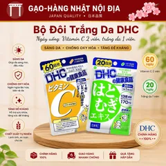 Combo DHC Vitamin C và Viên Uống Trắng Da Ý Dĩ Coix Nhật Bản - Bộ Đôi Sáng Da, Mờ Thâm, Giảm Mụn