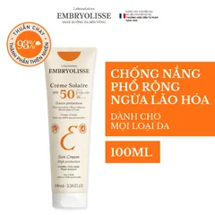 Kem chống nắng phổ rộng dưỡng ẩm cho da khô, nhạy cảm Crème Solaire Embryolisse 100ml 797143
