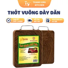 thớt gỗ vuông nghiến dày dặn nguyên khối (TV1647)