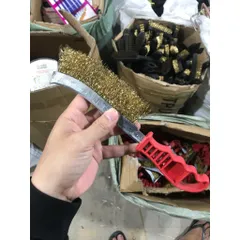 combo 3 Chổi đánh rỉ cán đỏ- Bàn chải sắt vệ sinh cọ rỉ