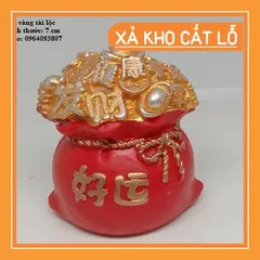 Túi tiền vàng tài lộc chữ Hảo Vận - May Mắn màu đỏ