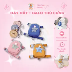 Dây dắt + Ba Lô Love Star - Dây dắt cho chó mèo, thú cưng - Hàng chuẩn loại 1 -  Ziềng iu Petshop