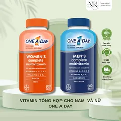 ( HÀNG CHÍNH HÃNG MỸ) VITAMIN TỔNG HỢP CHO NAM VÀ NỮ ONE A DAY DƯỚI 50 TUỔI 300 viên
