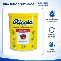 Kẹo ngậm thảo mộc Ricola Schweizer Kräuterzucker 250g - Hỗ trợ giảm ho, làm dịu cổ họng, không đường, hương vị tự nhiên từ 13 loại thảo mộc Đức