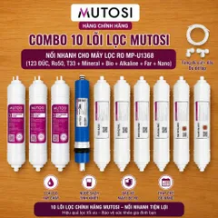 Bộ 10 Lõi lọc nối nhanh MUTOSI - Hàng chính hãng - (123 Đúc + RO + 6 Lõi chức năng)