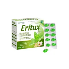 Viên uống thảo dược Eritux Plus (Hộp 100 viên) Hỗ trợ giảm ho, giảm đau rát họng do viêm họng, viêm phế quản.