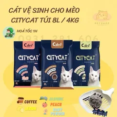 [1 tải 7 túi ] Cát vệ sinh cho Mèo CITYCAT 8L - Siêu vón khử mùi giá rẻ