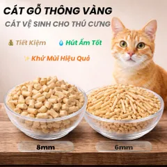 Cát gỗ thông nén vệ sinh cho mèo - Khử mùi tốt, Siêu tiết kiệm (5KG & 10KG)
