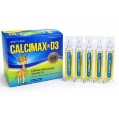 Sản phẩm CALCIMAX + D3 (Hộp 20 ống) Bổ sung canxi và vitamin D3 giúp phát triển xương và chiều cao ở trẻ em.