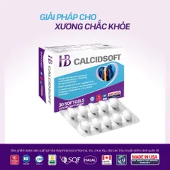 Viên uống HB CALCIDSOFT (Hộp 60 viên) Bổ sung Canxi và Vitamin D3 giúp xương chắc khỏe.