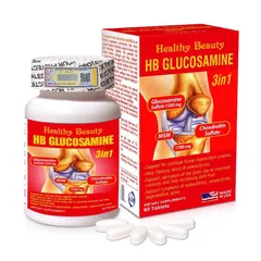 Viên uống xương khớp HB GLUCOSAMINE 3 in 1 (Hộp 60 viên) Giúp giảm đau khớp, thoái hóa khớp, cột sống.