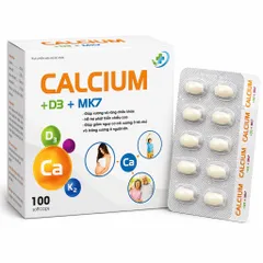 Viên uống CALCIUM + D3 + MK7 Vinaphar (Hộp 100 viên) Giúp xương răng chắc khỏe, phát triển chiều cao, giảm nguy cơ còi xương