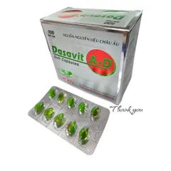 Viên uống Dasavit A+D NIC (Hộp 100 viên) Giúp tăng cường thị giác, hỗ trợ hấp thu canxi và nâng cao sức khỏe xương khớp