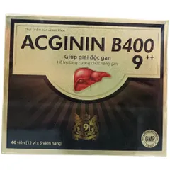 Viên uống ACGININ B400 9++ (Hộp 60 viên) Hỗ trợ giúp tăng cường năng gan, giúp giải độc gan, bảo vệ gan