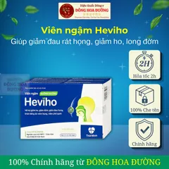 Viên ngậm Heviho (Hộp 24 viên) Hỗ trợ giảm ho, hỗ trợ giảm đờm, hỗ trợ làm dịu họng, hỗ trợ giảm khản tiếng
